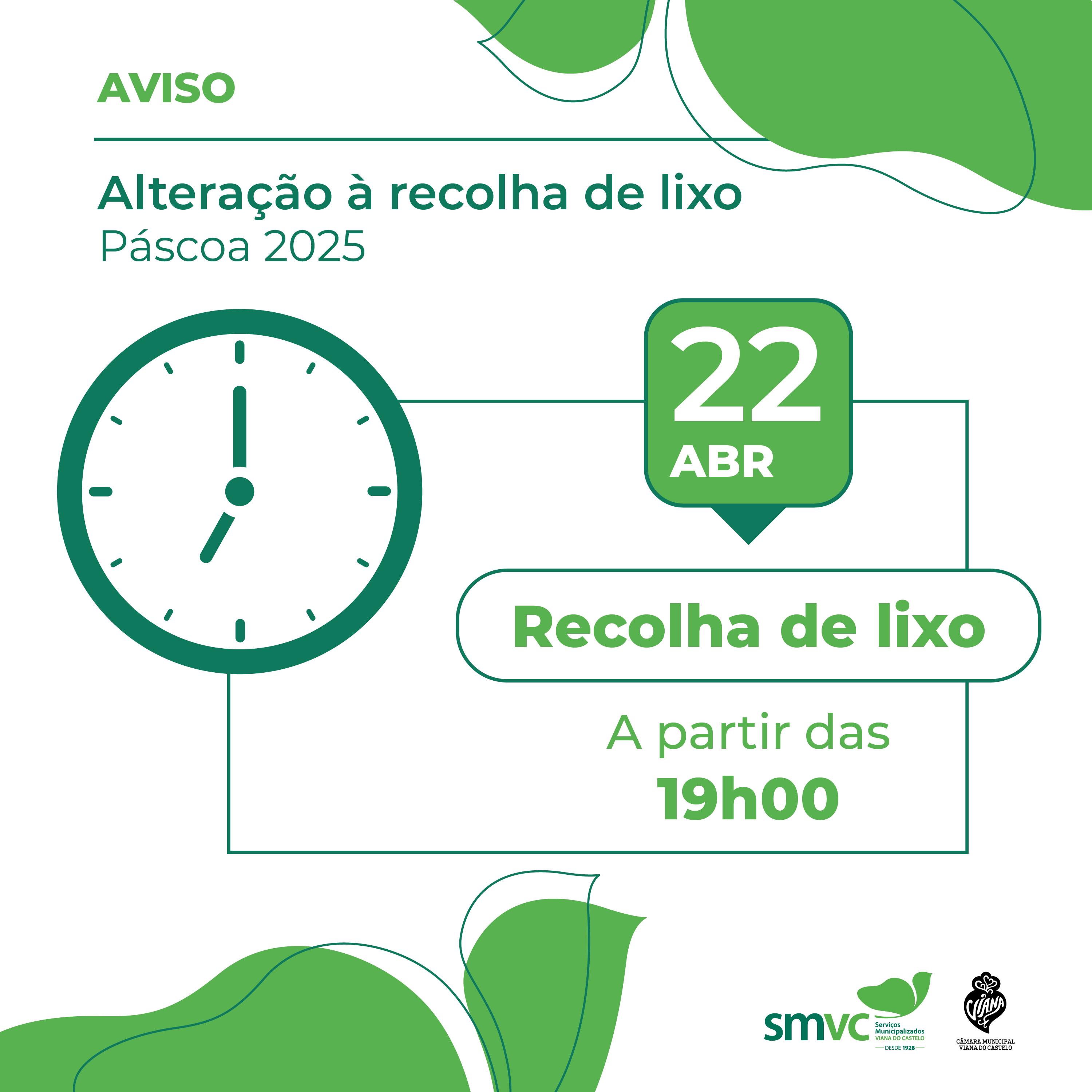 Alterações à recolha de lixo - 22 Abril